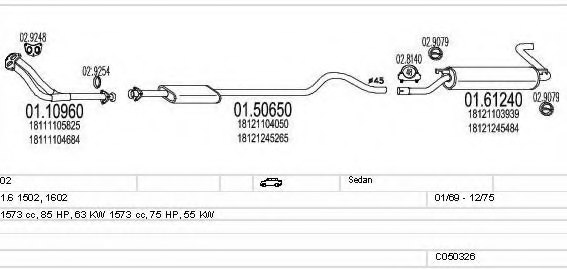 MTS C050326023406 Exhaust System
